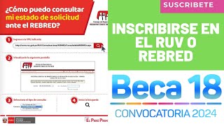 👉Como Inscribirse En el RUV O REBRED✅ BECA 18 REPARED🧑‍🎓 [upl. by Neelhsa232]