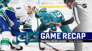 Canucks  Sharks 112  NHL Highlights 2023 [upl. by Orly271]