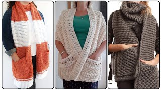 Crochet pocket shawl pattern  Easy crochet shawl [upl. by Munro604]