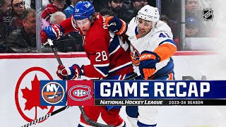 Islanders  Canadiens 1216  NHL Highlights 2023 [upl. by Hymie770]