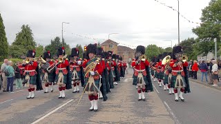 2022 Linlithgow Marches return Parade from Linlithgow Bridge with marching bands and carriages [upl. by Aimac106]