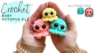 QUICK amp EASY  Crochet baby octopus no sew crochet amigurumi tutorial step by step RightHanded [upl. by Enomar]