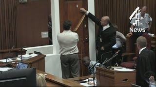 Pistorius not wearing prosthetic legs when he bashed door [upl. by Vareck]