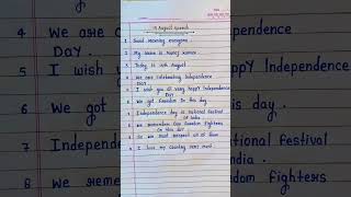 Independence day speech  english essay on 10 lines independence day [upl. by Jenine]