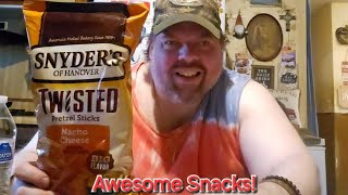 Logans Awesome Snack Reviews 🤩 Featured Item Snyders Nacho Cheese Twisted Pretzel Sticks 🥨 [upl. by Ttimme947]