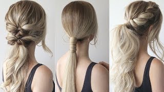 HOW TO EASY PONYTAILS  Perfect Prom Hairstyles [upl. by Tennos166]