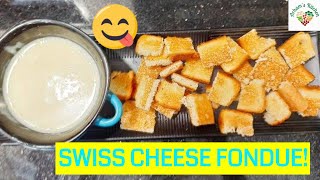 Swiss Cheese Fondue Recipe Without Wine in Hindi [upl. by Leinahtam]