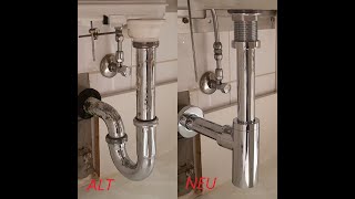 Ablauf und Siphon am Waschbecken tauschen Swap drain and siphon at sink [upl. by Fortunio]