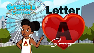 Letter A Song  Letter Recognition and Phonics with Gracie’s Corner  Nursery Rhymes  Kids Songs [upl. by Akinit]