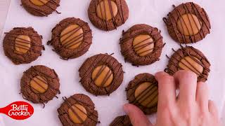 Gluten Free Chocolate Caramel Thumbprint Cookies  Betty Crocker [upl. by Artima]