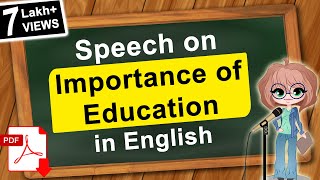 Speech on Importance of Education in English  Best Speech on Education [upl. by Goldin]