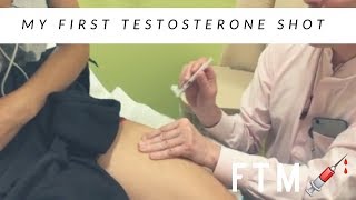 FIRST TESTOSTERONE SHOT   How to inject testosterone [upl. by Surtimed]