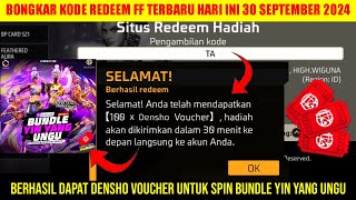 KODE REDEEM FF TERBARU HARI INI 30 SEPTEMBER 2024 BURUAN REDEEM DAPAT VOUCHER [upl. by Ardis]