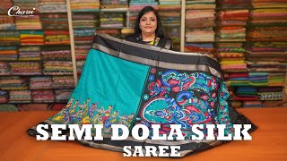 SEMI DOLA SILK SAREE  CHARVI BOUTIQUE  7358097969 or 9791903019 [upl. by Atsyrc]