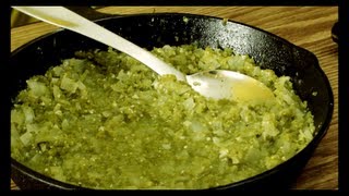 Spicy Hot Mexican Style Green Tomatillo Salsa w Serrano amp Jalapeno Peppers [upl. by Enaenaj]