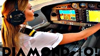 FIRST SOLO FLIGHT Diamond 40 Plane  Landing A PLANE ALONE  Cockpit View DutchPilotGirl [upl. by Yelsiap]