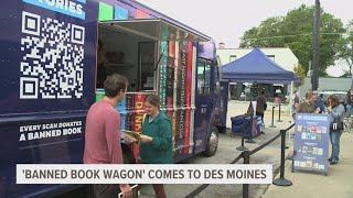 Beaverdale Books hosted Banned Book Wagon tour Sunday [upl. by Nymassej]