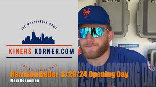 Harrison Bader NEW YORK METS Opening Day 32924 [upl. by Nellak]