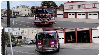 Passaic Fire Dept Ladder 1 and Engine 5 responding out of Passaic Westside Fire Station 72223 [upl. by Eimyaj]