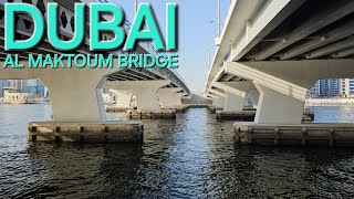 5pm Dubai UAE Walk Oud Metha Metro Stn to DEIRA Dhow Wharfage via Maktoum Bridge 51824 4KUHD [upl. by Katzen]