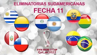 FECHA 11 ELIMINATORIAS SUDAMERICANAS QATAR 2022 PREDICCIÓN Y ANÁLISIS [upl. by Eesdnil]