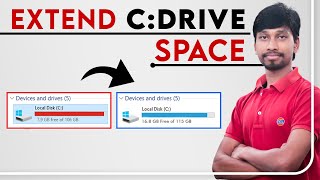 C Drive Ke Size Ko Kaise Badhaye  How To Extend C Drive In Windows 1087 [upl. by Aryaz]