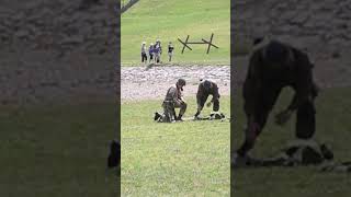 WW D Day Mortar Misfired Directions by Manual at D Day Reenactment in Conneaut Ohio [upl. by Joycelin869]