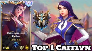 Wild Rift Top 1 Caitlyn Battle Academia Skin Gameplay Rank Sovereign [upl. by Rehpotsyrk298]