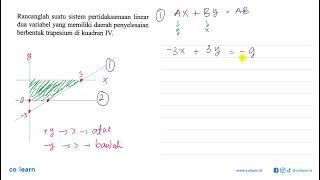 Rancanglah suatu sistem pertidaksamaan linear dua variabel yang memiliki daerah penyelesaian berb [upl. by Kiah]