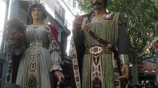 Cercavila dels Gegants dOlot Festes del Tura 2016 [upl. by Aneerb]