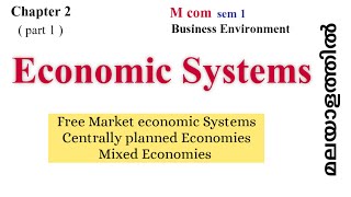 Economic Systems Free Market economic system Centrally planned economy Mixed economy [upl. by Adnik]