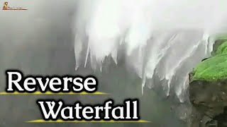 Amazing reverse waterfall Maharashtra malshej ghat anjaneri sandhan valley naneghat  shock wave [upl. by Nilauqcaj]