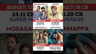 Eedo Rakam Aadu Rakam vs Voter Vs Mosagallu Vs Kannapa Movie Comparison  Box Office Collection [upl. by Haliehs]