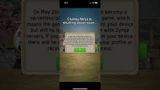 Clumsy Ninja is shutting down soon… mobliegaming mobile shuttingdown legend clumsyninja rip [upl. by Endres30]