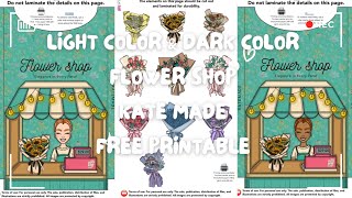 Light Color and Dark Color Flower Shop  Free Printable  Kate Made  Kesiya’s Art amp Craft Studio [upl. by Olocin]