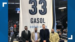 No 33 to the Rafters Marc Gasol immortalized in Memphis Grizzlies History [upl. by Anelrats974]