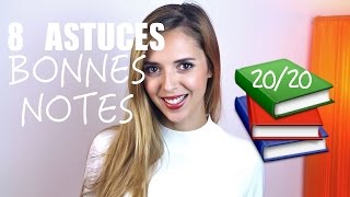 8 astuces BONNES NOTES  comment réussir ses études [upl. by Enirahtak]