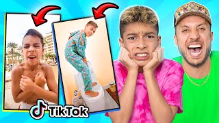 DAD Reacts to 11 Year old Sons CRINGE TIKTOKS 😂 [upl. by Nnaylrebmik]