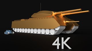 Landkreuzer P 1000 Ratte Tank Physics Simulation 4K [upl. by Fatima]