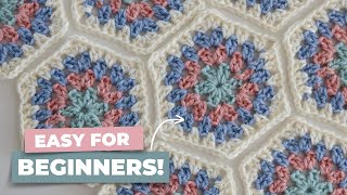 Crochet a PERFECT Hexagon Granny Square [upl. by Anicul326]