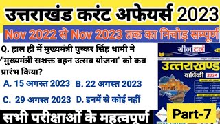 Uttarakhand Current affairs 2023  Important Current affairs questions  उत्तराखंड करंट अफेयर्स 2023 [upl. by Feldstein]