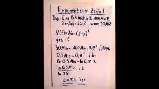 Exponentieller Zerfall  Beispiel [upl. by Eerihs]