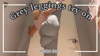 Grey leggings try on  4’11 half Asian [upl. by Audie]