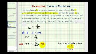 Ex Inverse Variation Application  Loudness and Distance [upl. by Dyan]