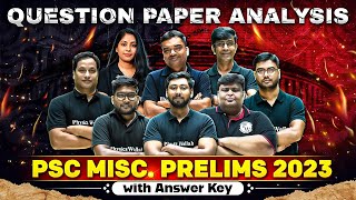 PSC Miscellaneous Prelims 2023 Question Paper Analysis With Answers  WBPSC Wallah [upl. by Backler770]