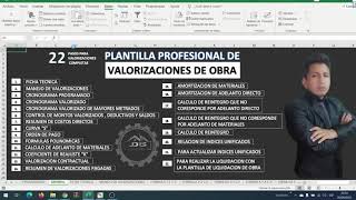 TUTORIAL DE PLANTILLA DE VALORIZACIONES DE OBRA 2023 [upl. by Wollis]