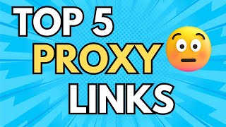 5 Best PROXIES For School 2024  New WORKING Sites For Chroomebook 2024 [upl. by Maurili]