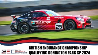 BARC  British Endurance Championship  Qualifying  Donington Park GP 2 Hours 2024 [upl. by Farhi244]