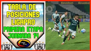 🔥ASI QUEDO LA TABLA DE POSICIONES LIGAPRO FECHA 14  PRIMERA ETAPA  LIGA PRO ECUABET 2024 [upl. by Nerhe]