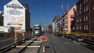 ÜSTRA Baustellenchaos  Führerstandsmitfahrt  Linie 6 MesseOst  Nordhafen [upl. by Tegan]